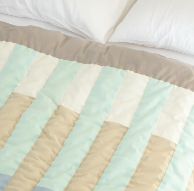 Handmade Cotton Geometric Kids Quilt | Soft Custom Bedding for Crib to Twin