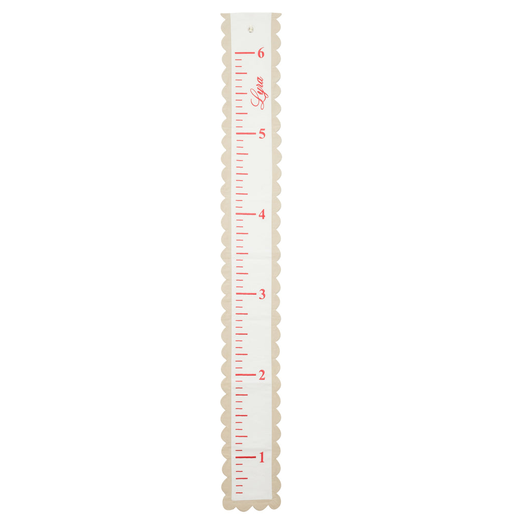 Personalized Fabric Growth Chart - Beige Gray Canvas