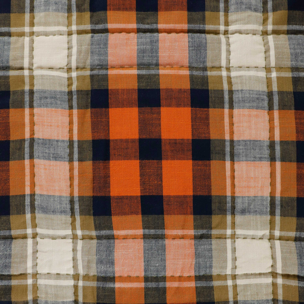 Plaid Reverie Reversible Cotton Quilt With Handmade Pick-stitch Quilting