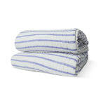 Handmade Blue White Striped Pick Stitch Cotton Quilt - Kids Comforter