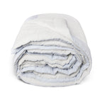 Cotton quilt reverses to solid white cotton backing. This all season quilt can be used as a coverlet or blanket.