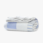 Florida Blue Baby Blue White Cotton Patchwork Striped Washable Quilt