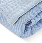 Breathable Blue White Cotton Quilt - Washable Dorm Blanket