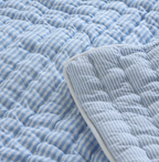 Breathable Blue White Cotton Quilt - Washable Dorm Blanket