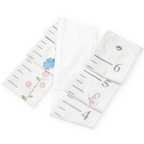 "Bespoke embroidered growth chart for girls—a personalized floral height ruler to track your child’s growth beautifully."