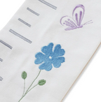 Floral Embroidered Growth Chart for Girls – Personalized Height Ruler with Baby & Family Name