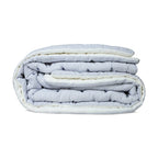 Handmade Quilt Blue White Striped Cotton, Cross Quilting, Comforter