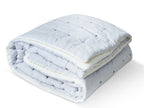 Handmade Quilt Blue White Striped Cotton, Cross Quilting, Comforter