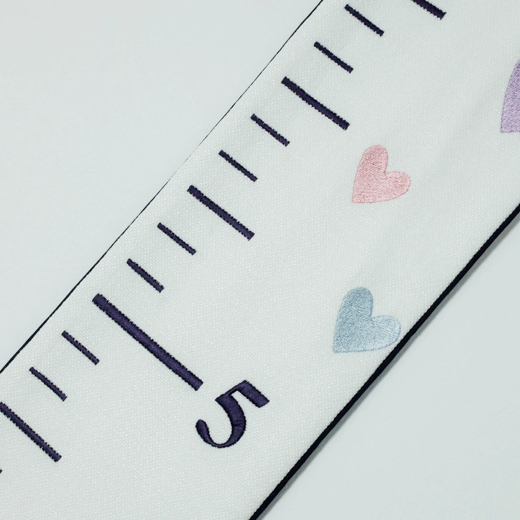 Embroidered Growth Chart With Hearts, Customized Height Chart