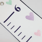 Embroidered Growth Chart With Hearts, Customized Height Chart
