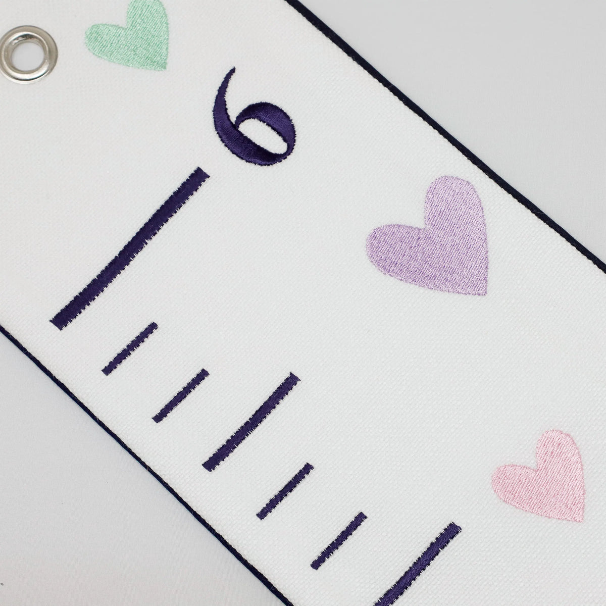 Embroidered Growth Chart With Hearts, Customized Height Chart
