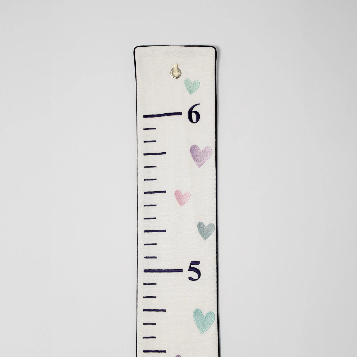 Embroidered Growth Chart With Hearts, Customized Height Chart
