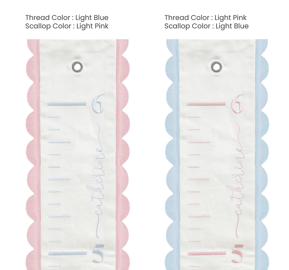 Embroidered Fabric Growth Chart, Personalized Growth Chart, Baby Name Growth Chart