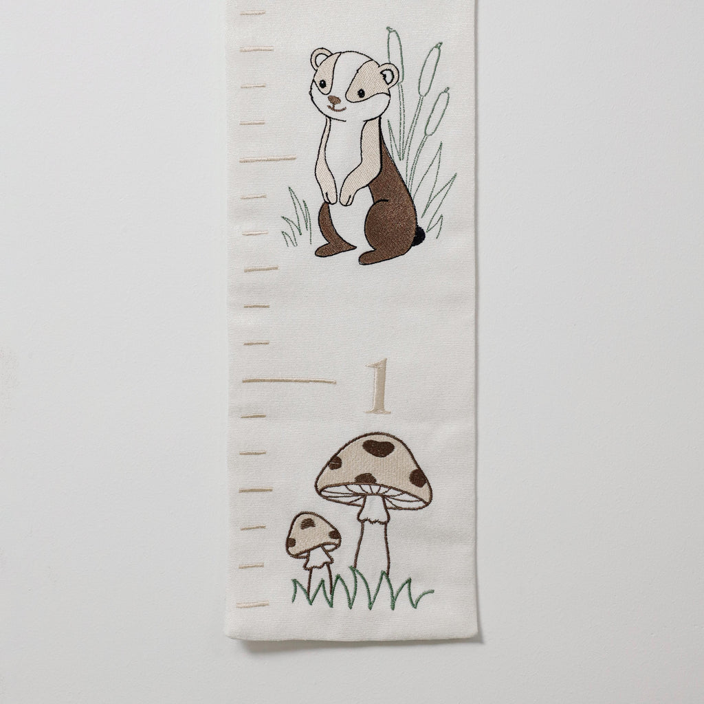 Personalized Woodland Growth Chart, Boys Girls Embroidered Height Chart