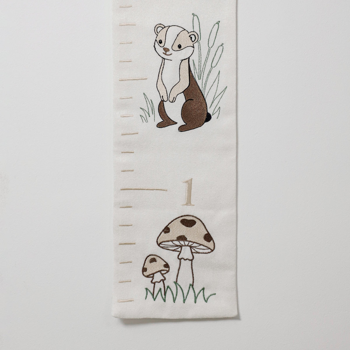 Personalized Woodland Growth Chart, Boys Girls Embroidered Height Chart