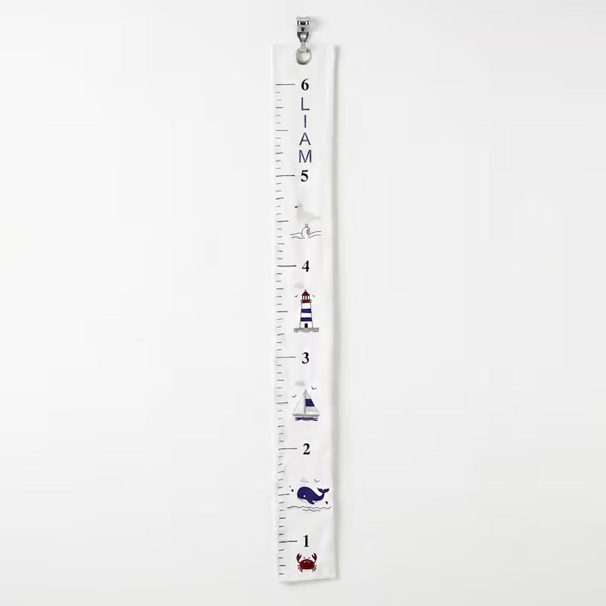 Nautical Growth Chart Personalised, Embroidered Baby Name Height Chart, Nursery Gift