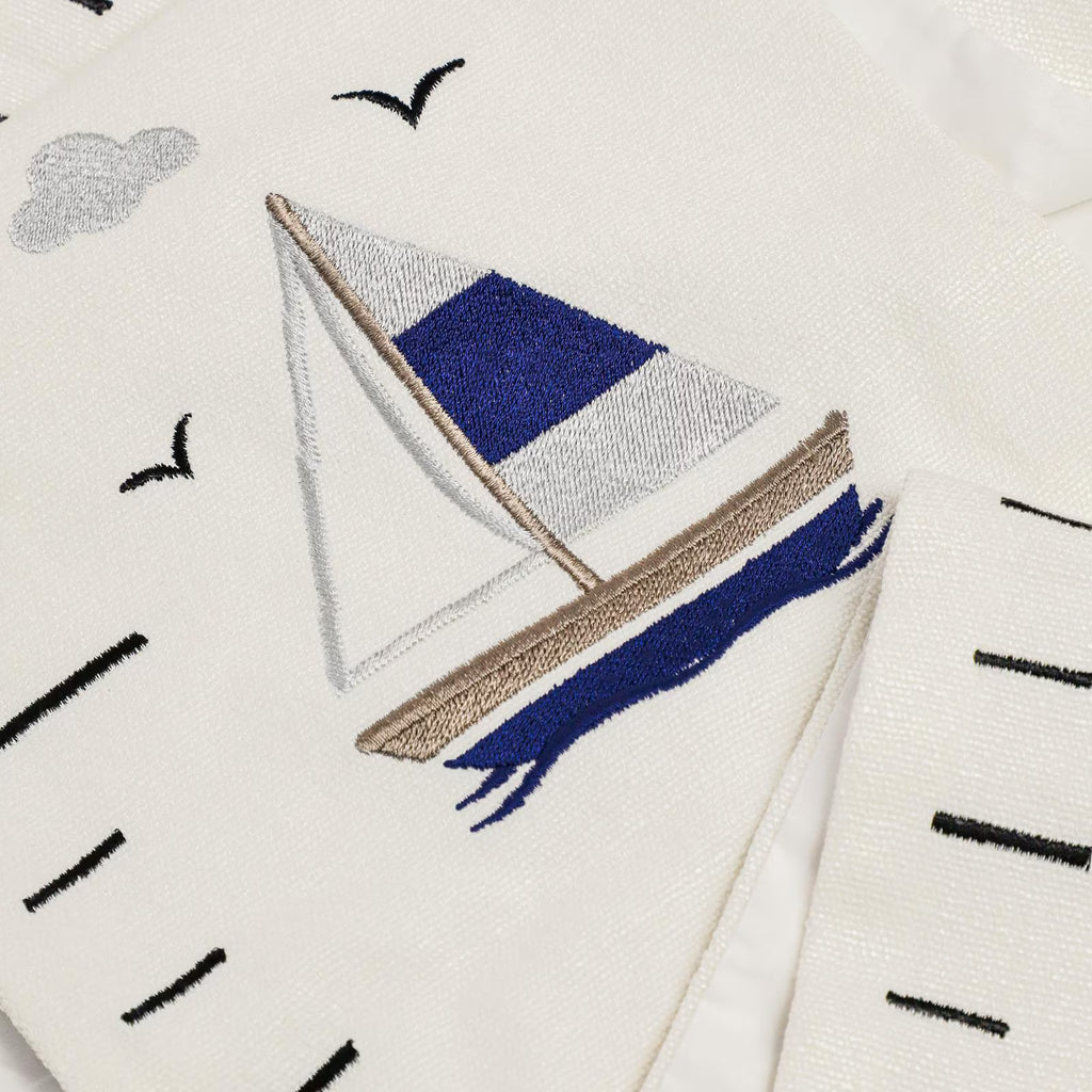 Nautical Growth Chart Personalised, Embroidered Baby Name Height Chart, Nursery Gift