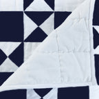 Handmade Blue White Cotton Quilt Bedspread Geometric Patchwork Bedding