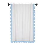 Ivory Curtain With Red Scallops