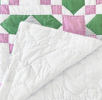 Handcrafted lightweight quilt for kids' rooms or dorms – a cozy, hypoallergenic, and stylish décor piece. Available in lap quilt, twin quilt, queen and king sizes.