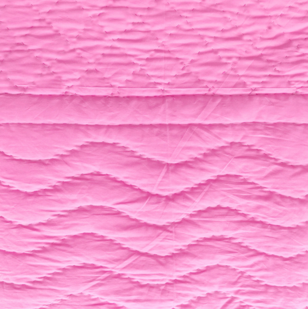 Handmade Baby Quilt – Pink Wave Stitch, Reversible Crib Blanket for Girls