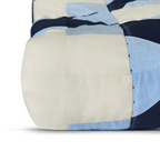 Handmade Kaleidoscope Patchwork Quilt - Navy And Ivory Cotton