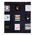 "Handcrafted sports quilt with applique designs for boys - perfect toddler or twin bedding gift for young athletes"
